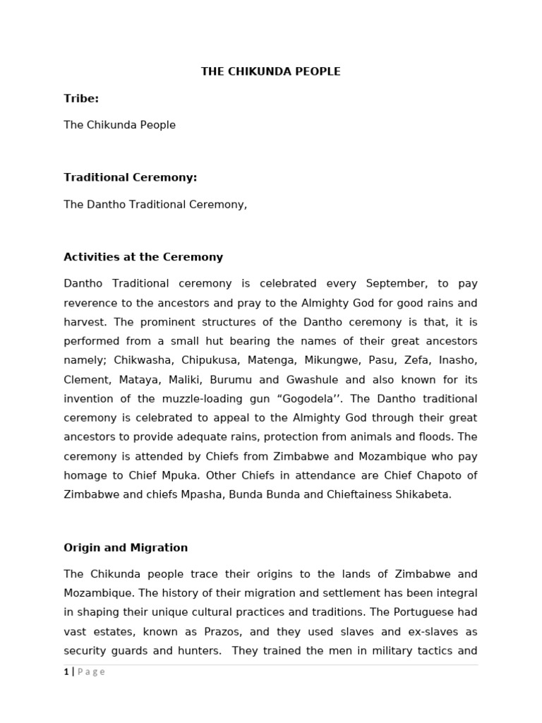 Chikunda People: Culture and Traditions | PDF | Zambia