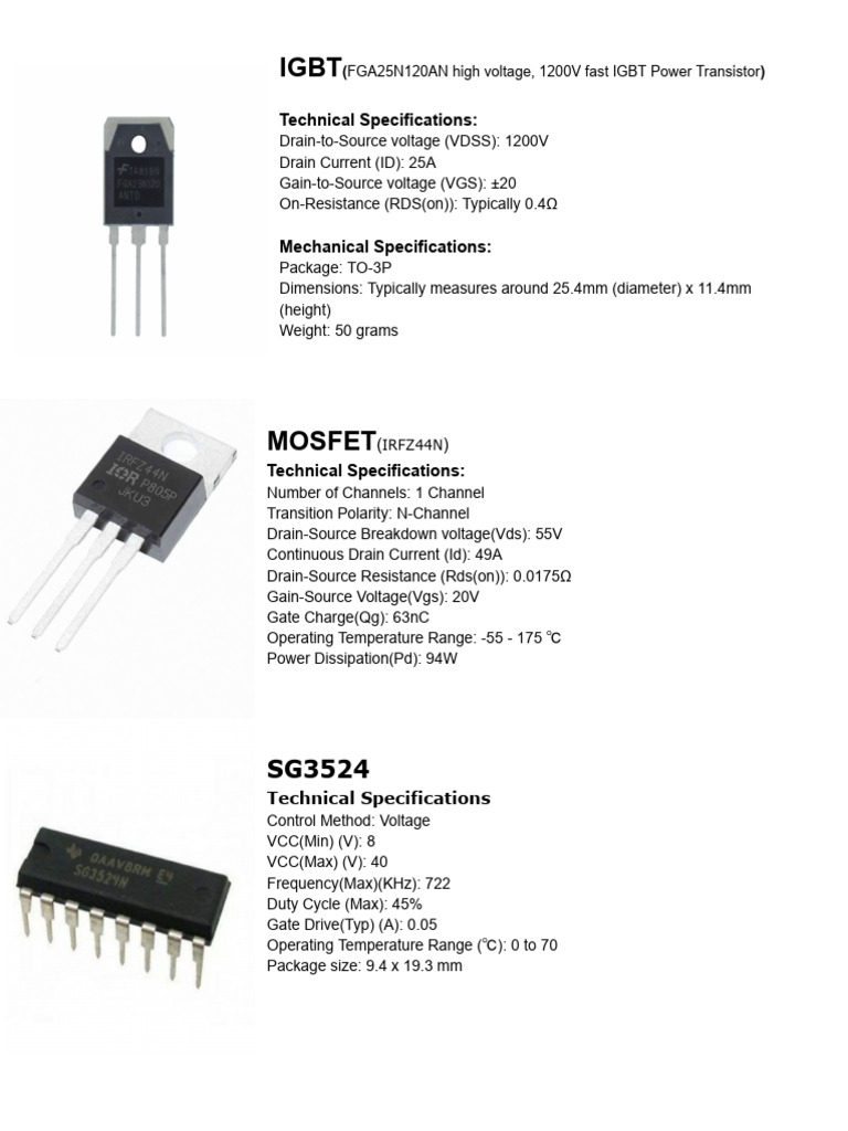 Power Electronics Component Overview | PDF | Power Inverter | Power Supply