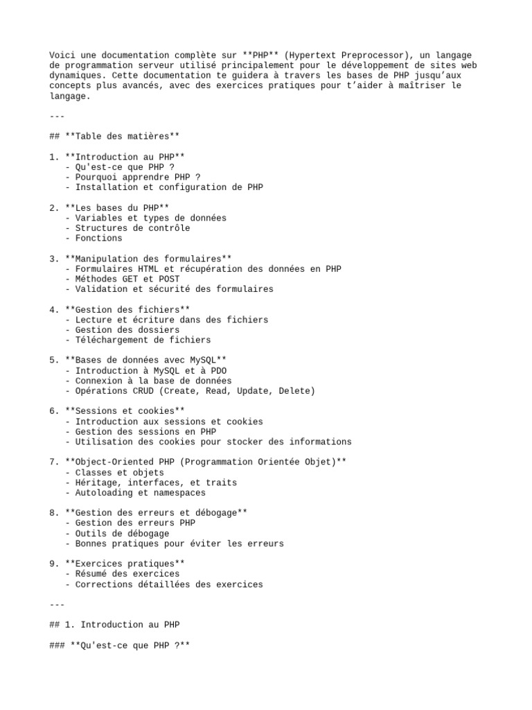 Guide complet pour devenir expert en PHP | PDF | PHP | Internet