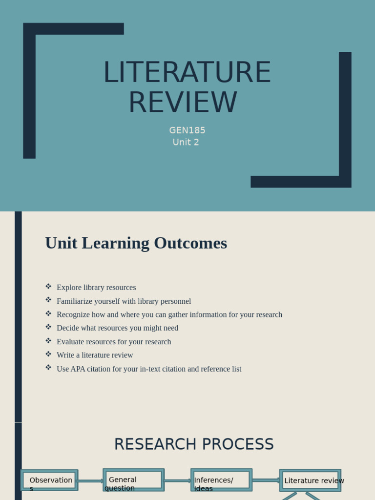 Writing a Literature Review Guide | PDF | Citation | Index Term