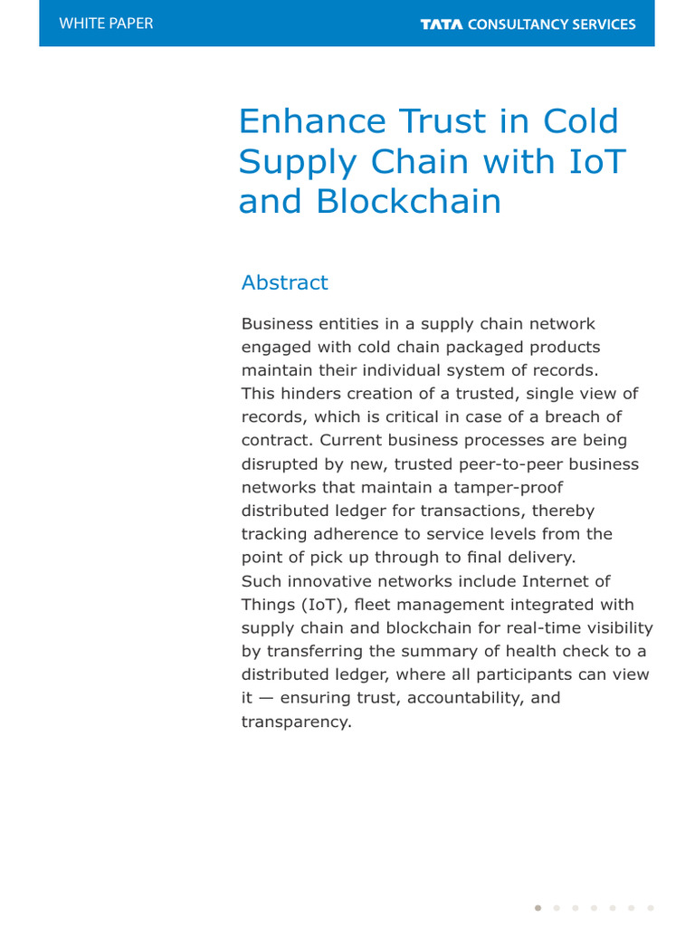 IoT and Blockchain in Cold Supply Chains | PDF | Internet Of Things ...