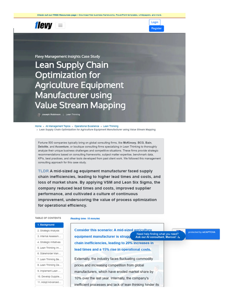 Lean Supply Chain Optimization Case Study | PDF | Performance Indicator ...