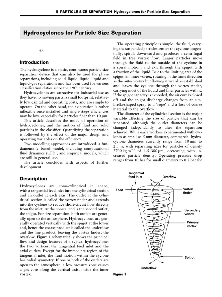 Hydrocyclone Pdf Vortices Fluid Mechanics