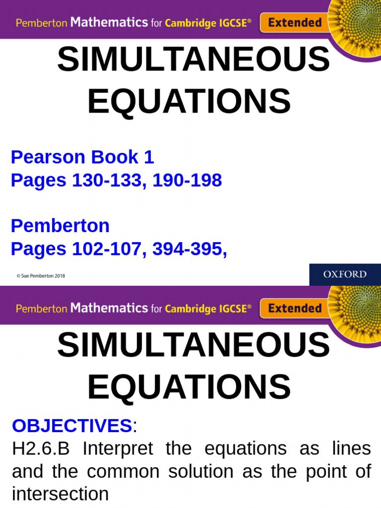 0.21 Simultaneous Equations | PDF | Equations | Algebra
