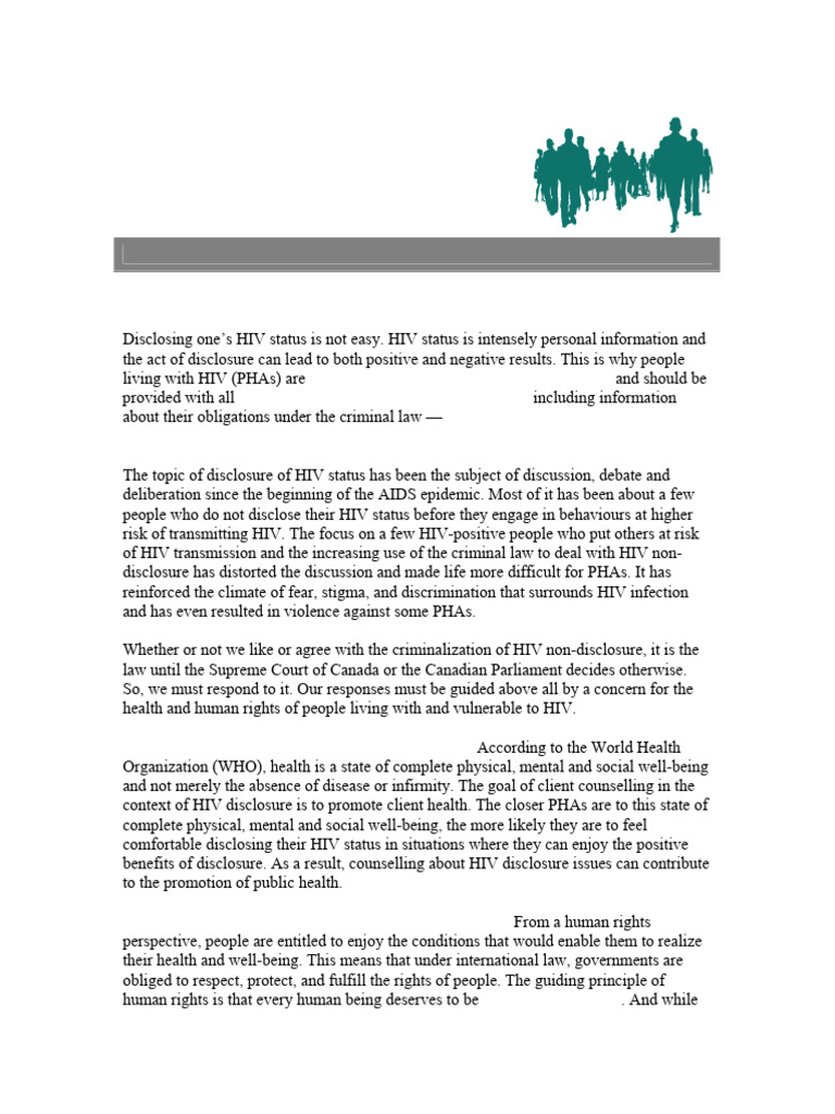 Legal Network HIV Disclosure To Sex Partners | PDF | Hiv/Aids | Safe Sex