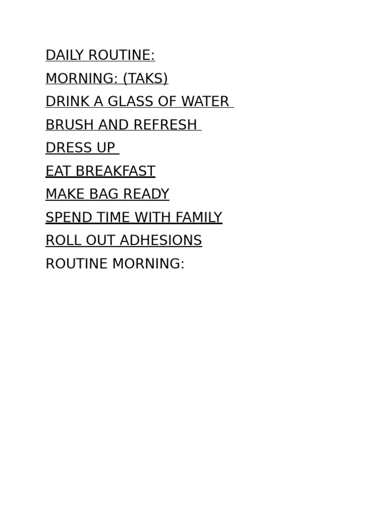Morning Routine for a Productive Day | PDF