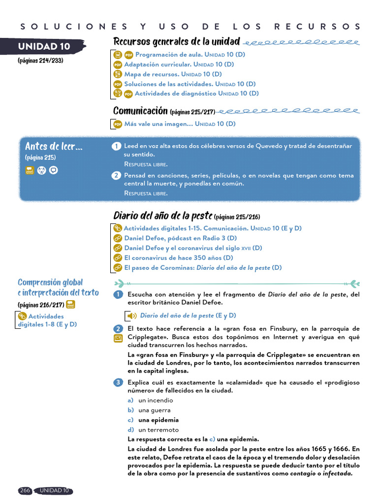 U10 Soluciones | PDF | Narración | Cometa