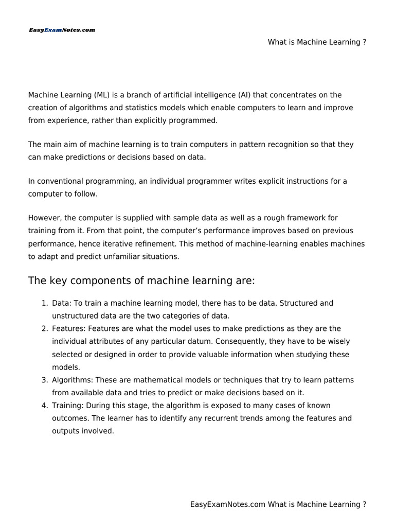 What Is Machine Learning | PDF | Machine Learning | Artificial Intelligence