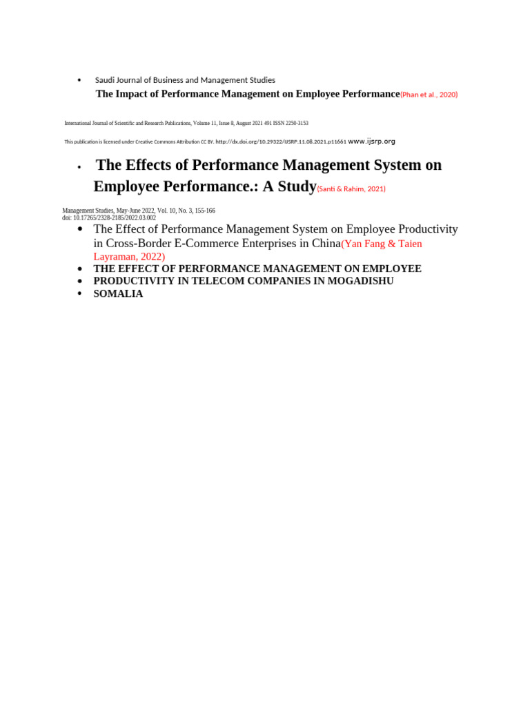 The Effects of Performance Management System On Employee Performance ...