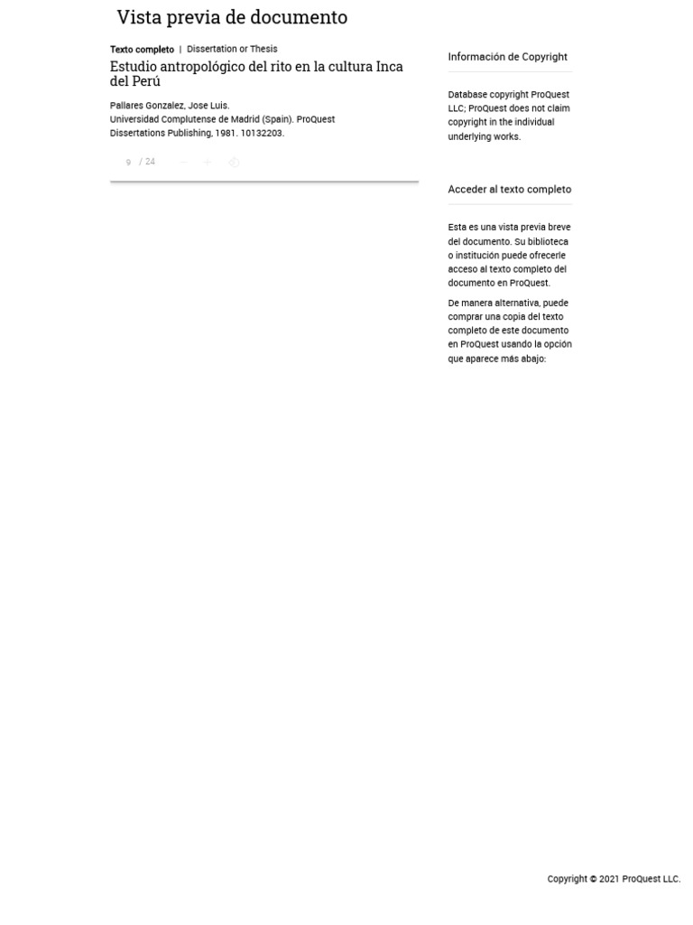 Balance - Estudio Antropológico Del Rito en La Cultura Inca Del Perú ...