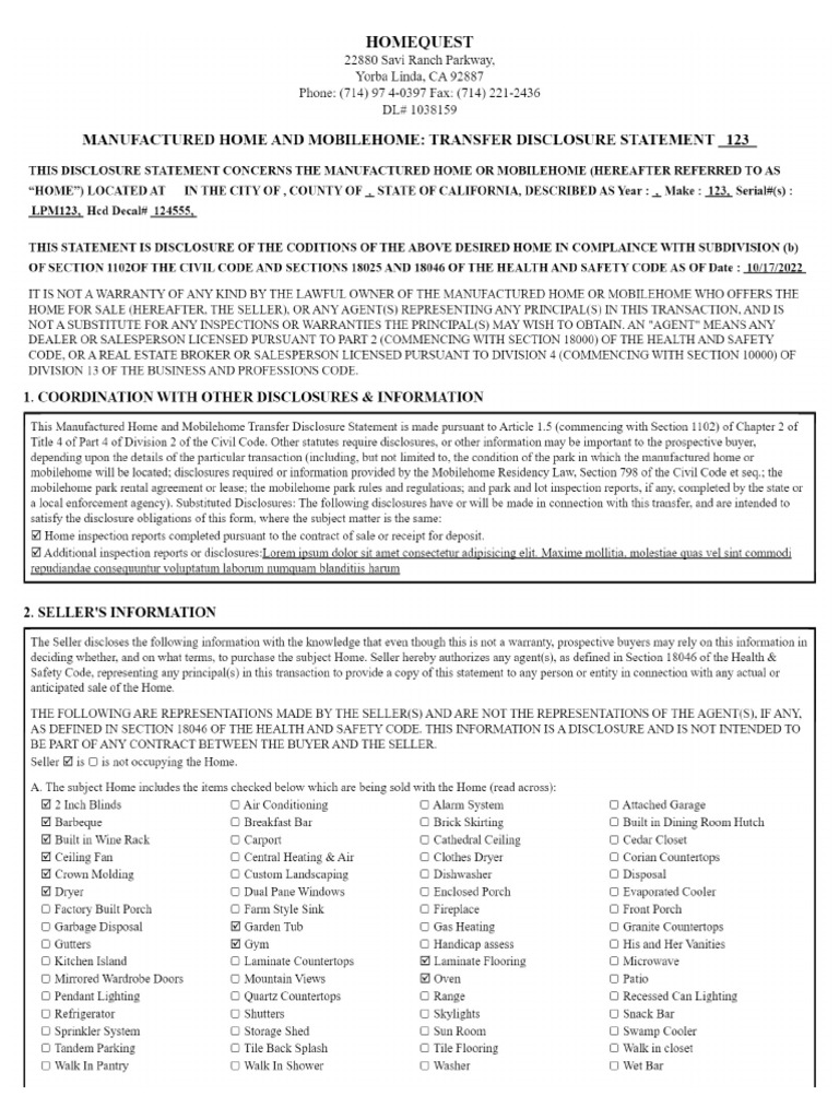 Transfer Disclosure | PDF