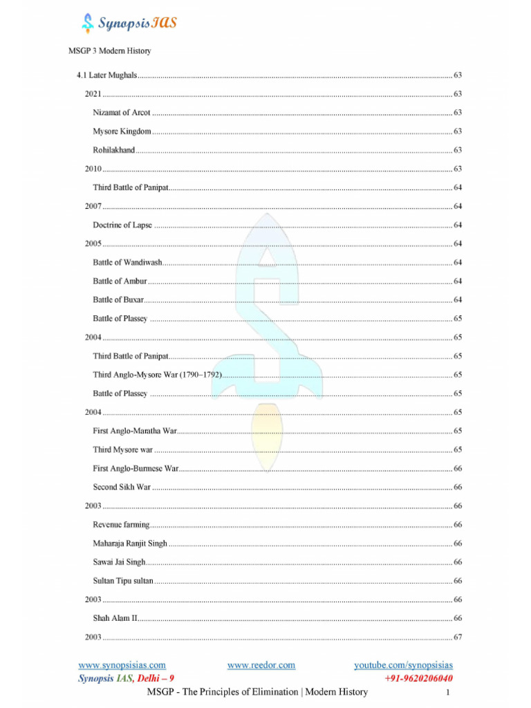 04 MSGP Modern History V 1.01 | PDF