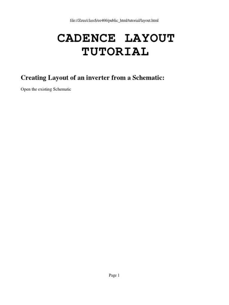Cadence Layout Tutorial | PDF | Computers