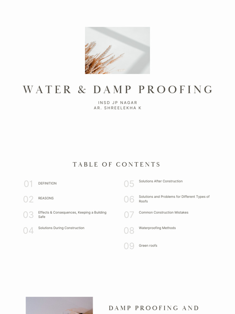 Understanding Damp Proofing & Waterproofing | PDF | Roof | Building ...