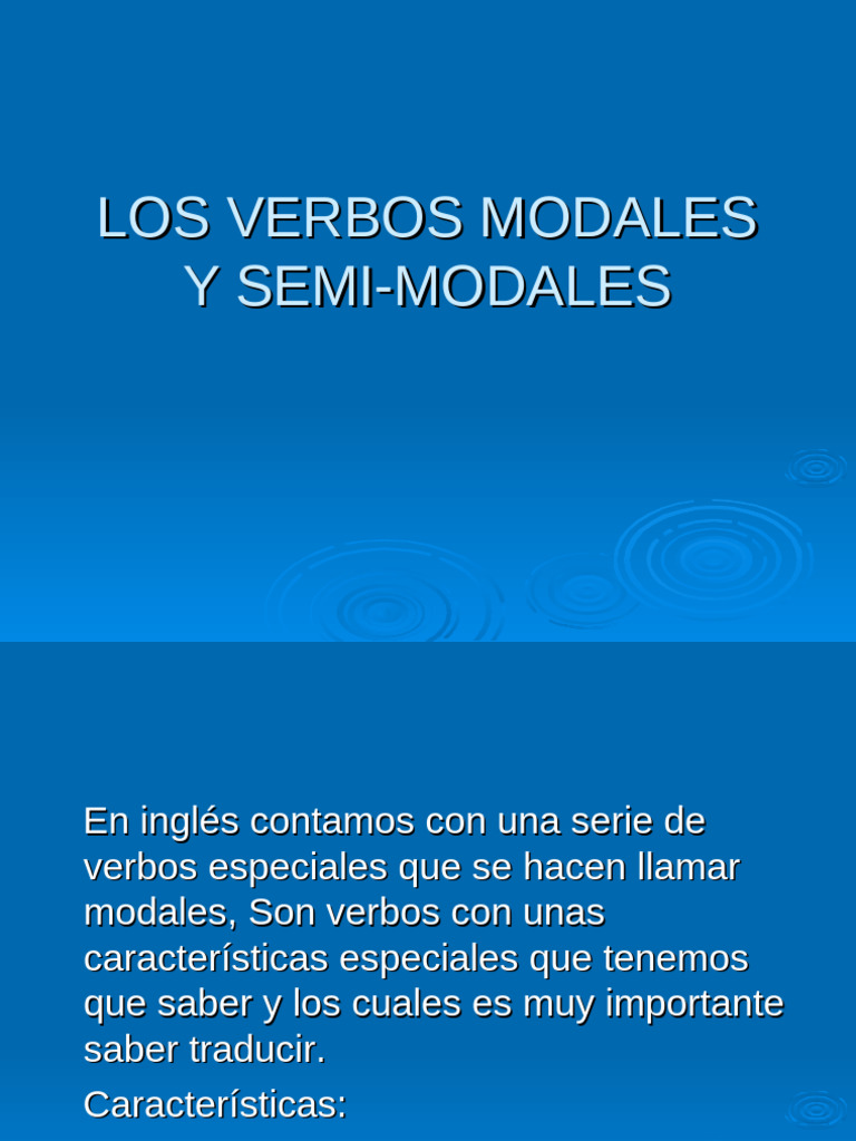 Verbos Modales y Semimodales en Inglés | PDF | Verbo | Lingüística