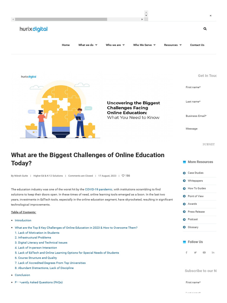 What are the Biggest Challenges of Online Education Today_ - Hurix ...
