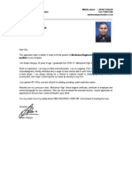 Mechanical Engineer Job Application Letter