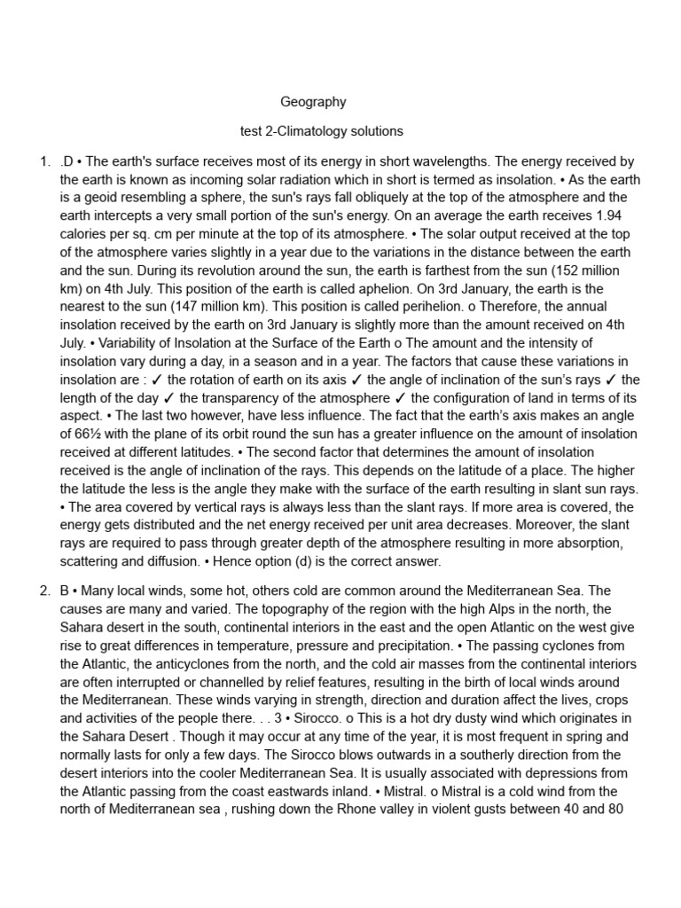 Geo test 2 solutions pdf cloud monsoon