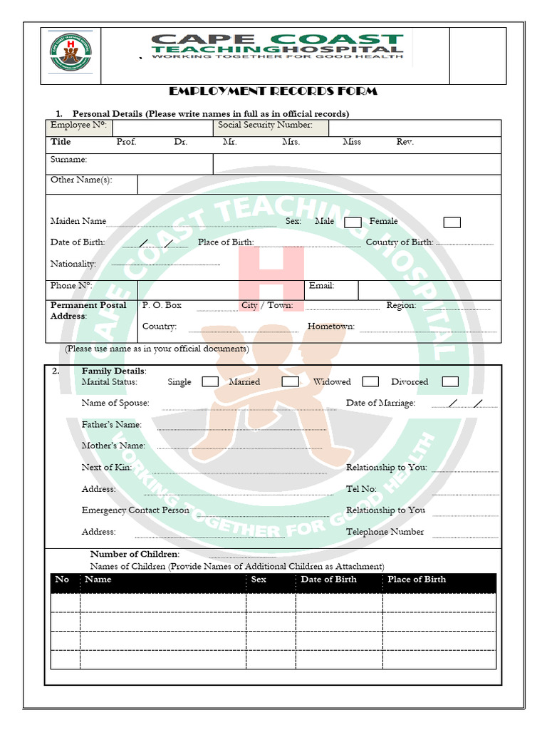 Employment Records Form | PDF