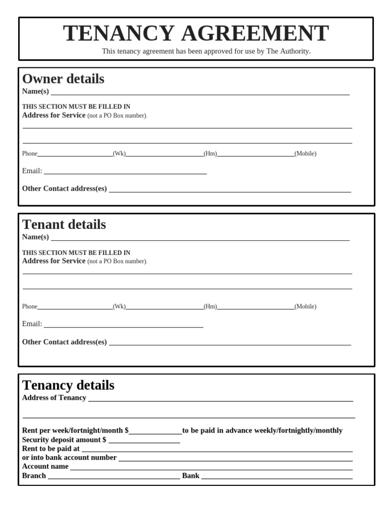 Tenancy Agreement Template and Inspection Report | PDF | Leasehold ...