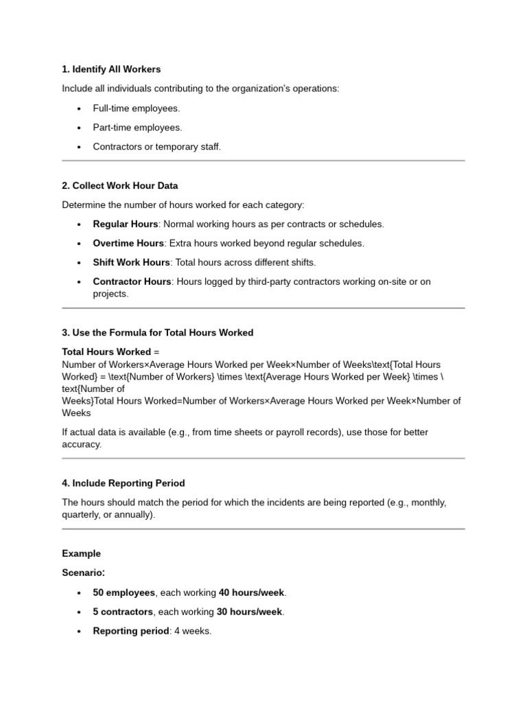 TRIFR Calculation and Total Hours Guide | PDF