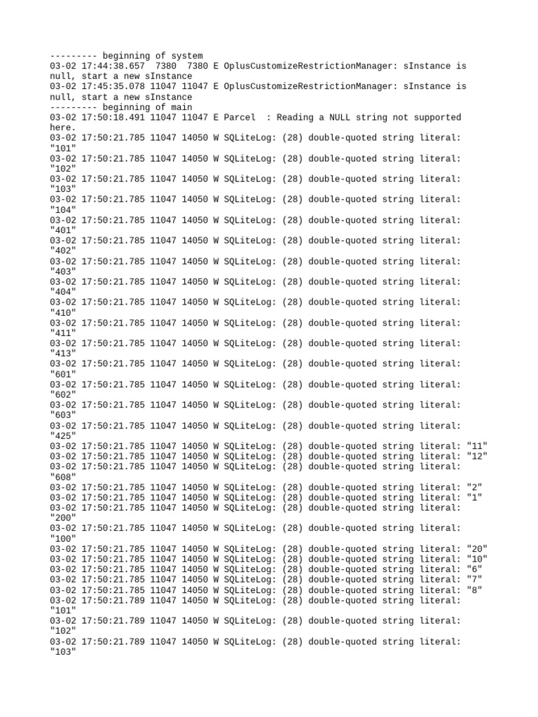 Android Error Logs and Warnings Summary | PDF | Computing Platforms ...
