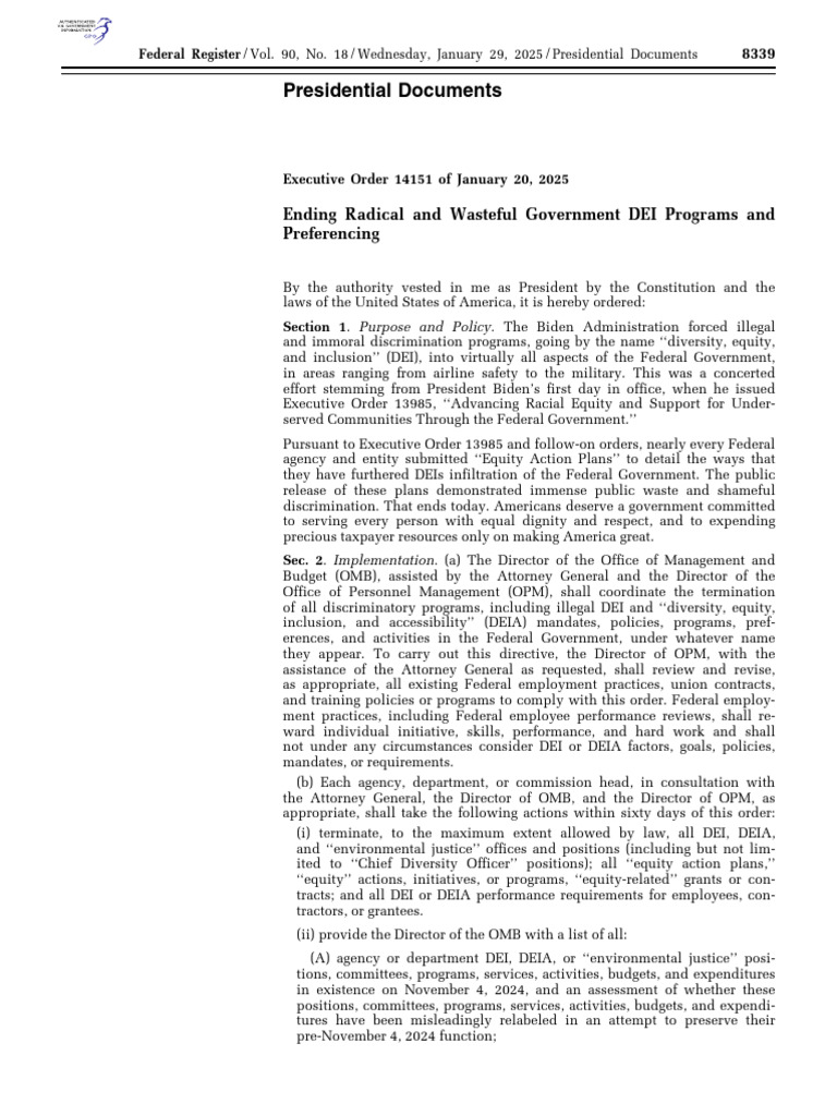 Picture of Executive Order 14151