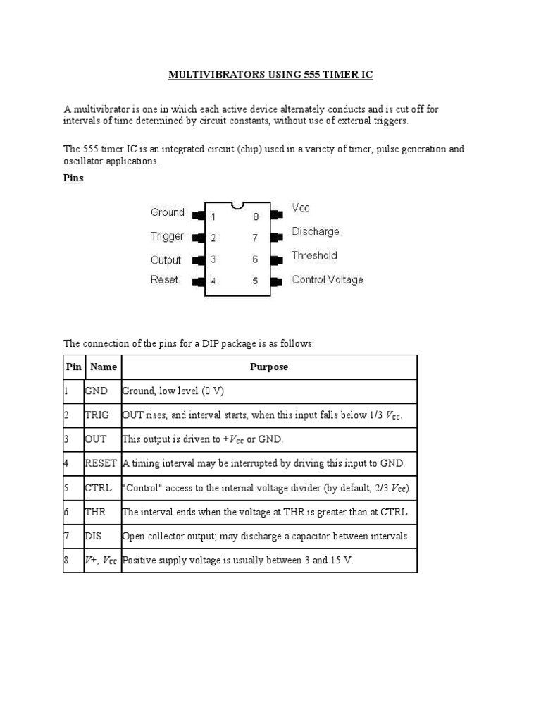 555 Timer IC | PDF