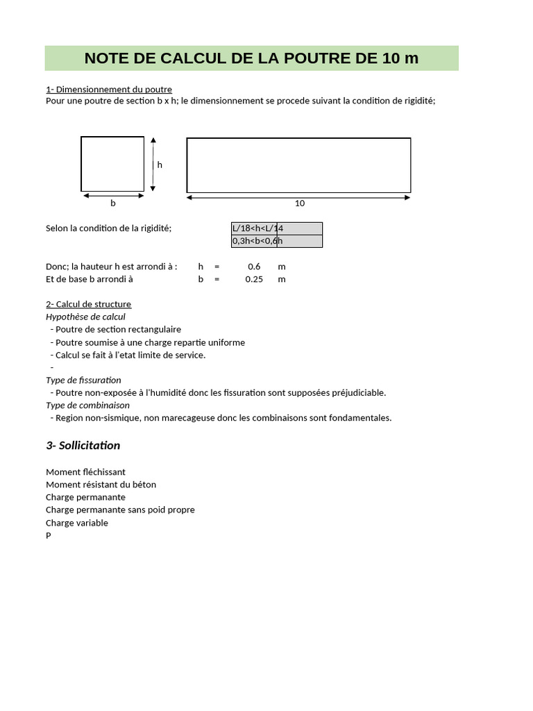 Calcul de la poutre de 10 m en béton | PDF