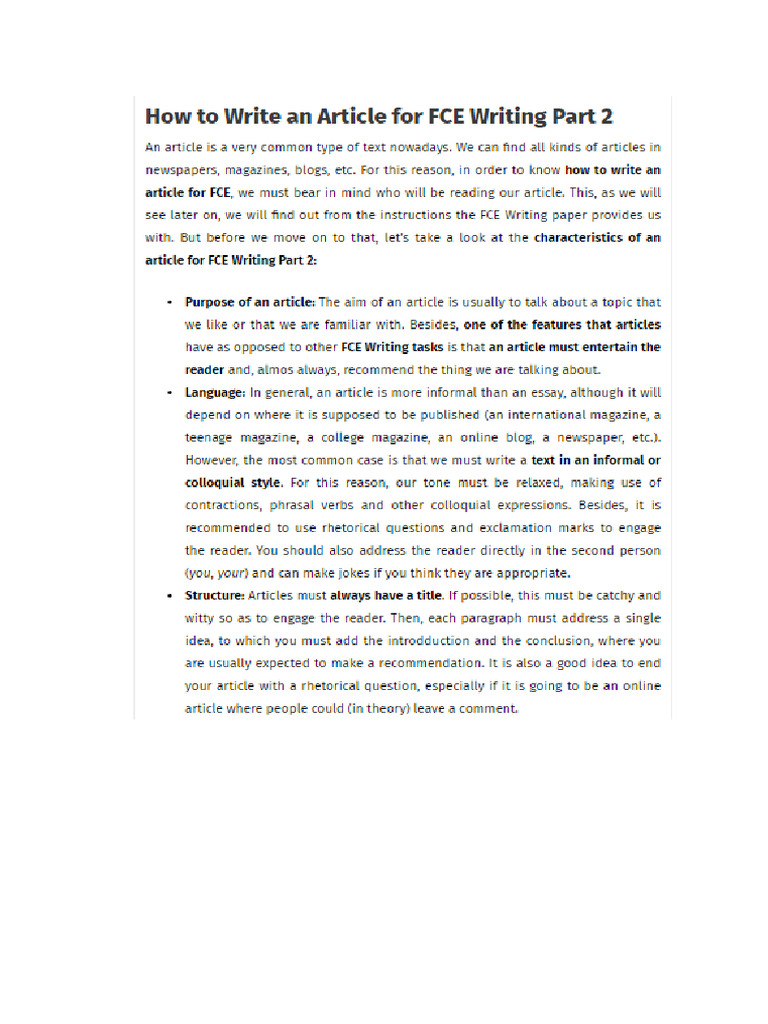 How To Write An Article | PDF