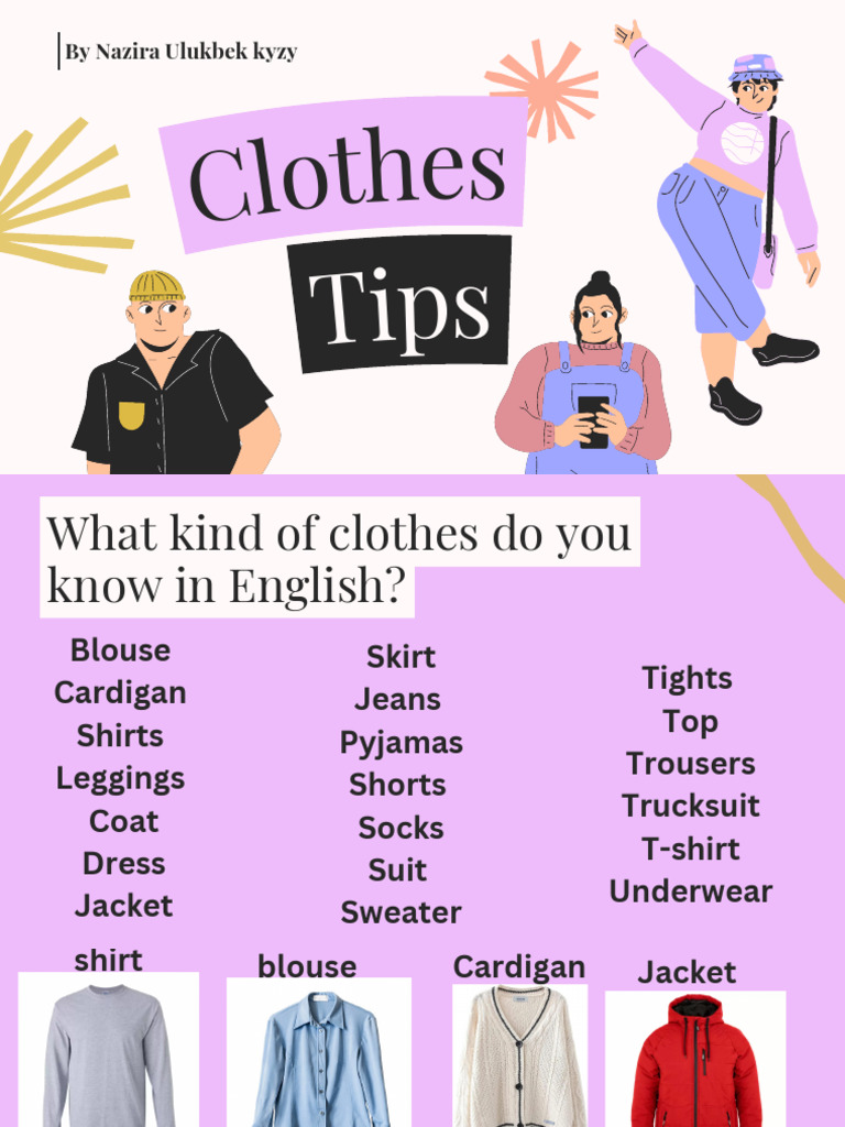 Clothing Vocabulary and Usage Guide | PDF | Clothing | Dress