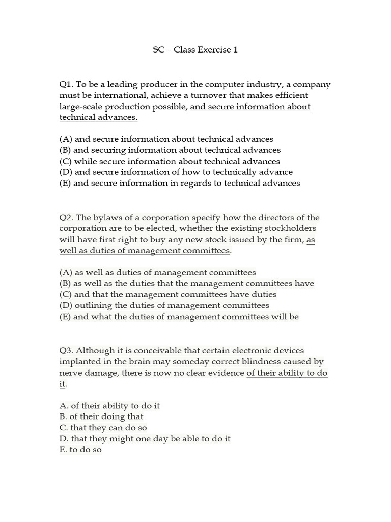SC - Class Exercise 1 | PDF