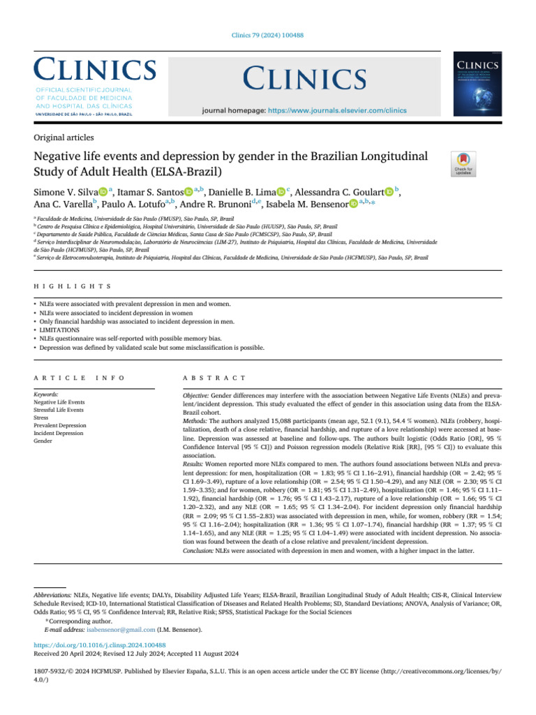 Gender Differences in Depression from NLEs | PDF | Major Depressive ...