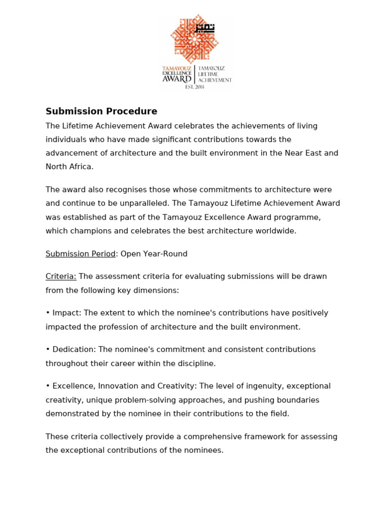 Lifetime-Achievement-Award-Nomination-Form- | PDF | Creativity