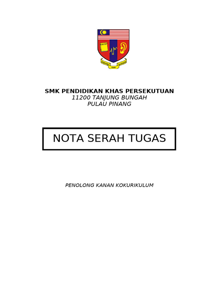 Nota Serah Tugas Template | PDF