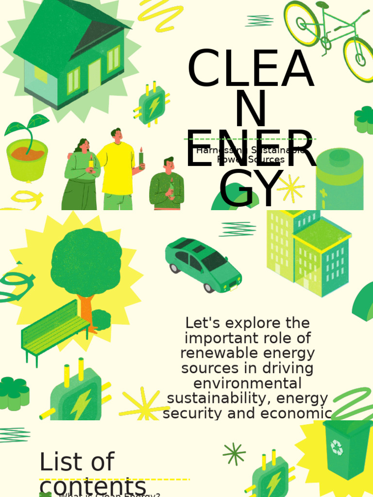 Beige and Green Illustrative Clean Energy Presentation | PDF