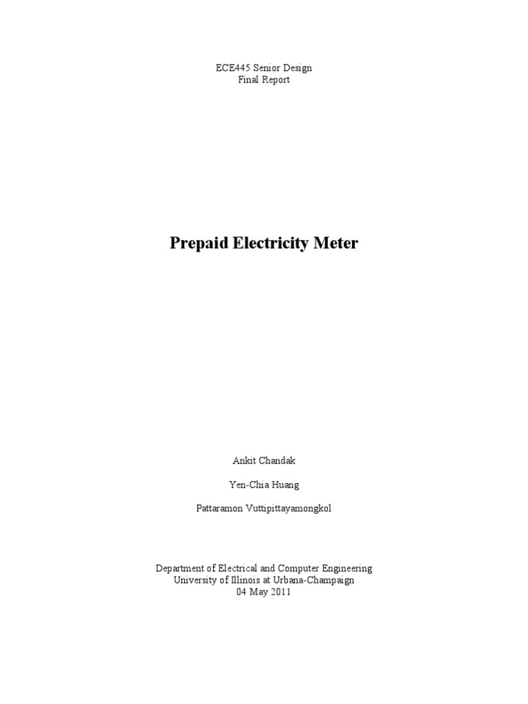 Prepaid Electricity Meter Design Report | PDF | Amplifier | Root Mean ...