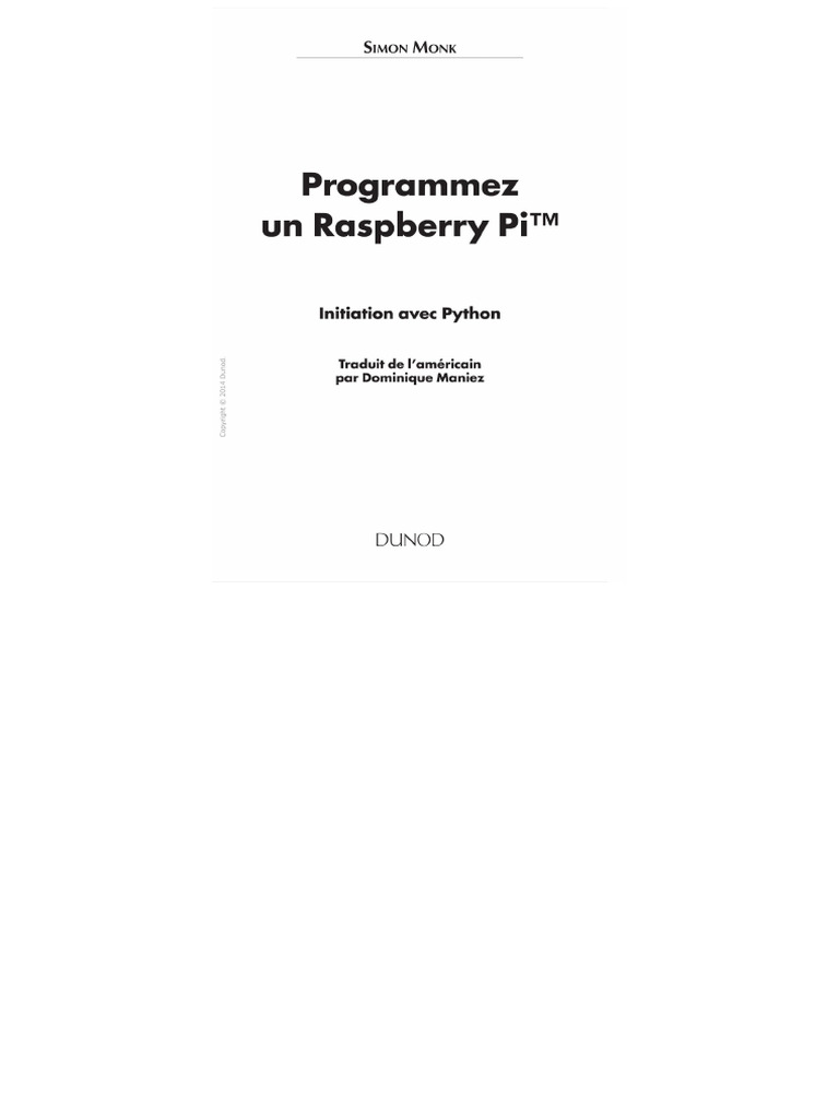 Programmez Un Raspberry Pi Avec Python - Dunod | PDF