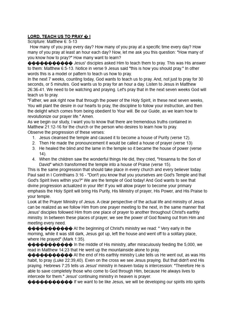 How to Pray: A 7-Week Guide | PDF | Lord's Prayer | Jesus