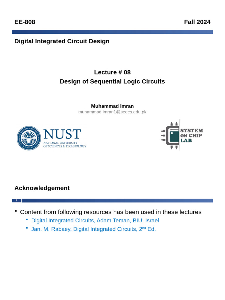 Sequential Logic Circuit Design Overview | PDF | Cmos | Electrical ...
