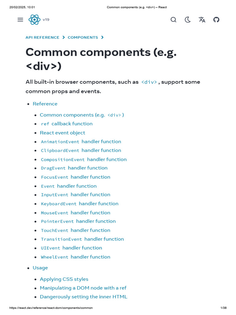 React ID Attribute Change History | PDF | Document Object Model | Html