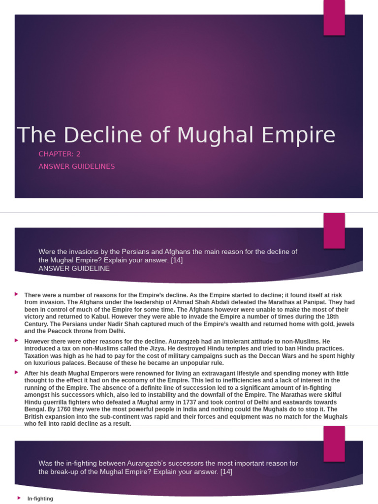 Causes of the Mughal Empire's Decline | PDF | Mughal Empire | British Raj