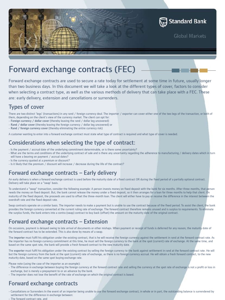 Understanding Forward Exchange Contracts | PDF | Exchange Rate | Swap ...