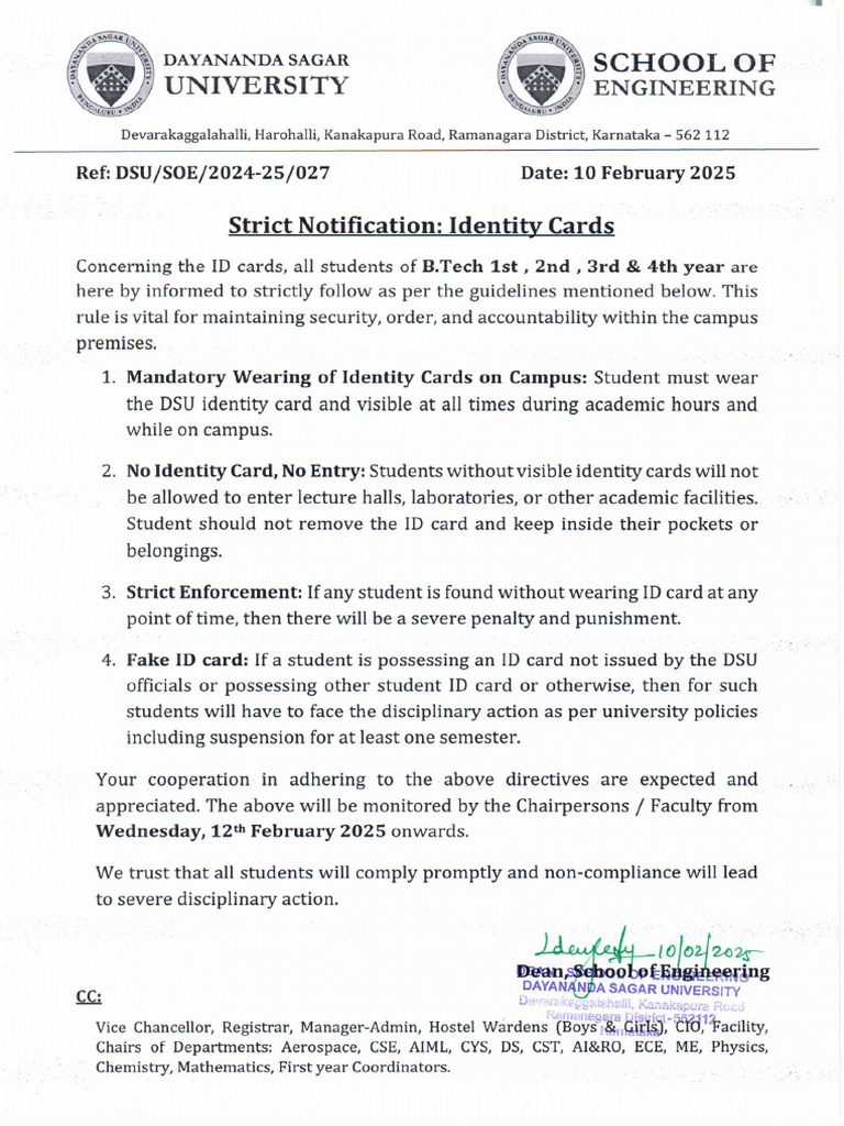 Strict Notification Identity Cards | PDF