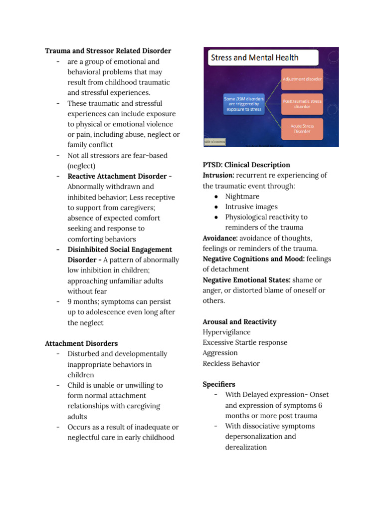 Trauma and Stressor Related Disorder | PDF | Psychological Trauma ...
