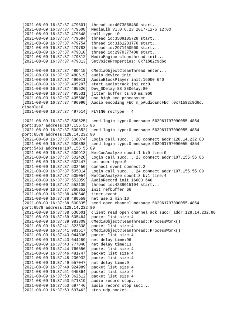2021-08-09_log | PDF | Communications Protocols | Computer Engineering