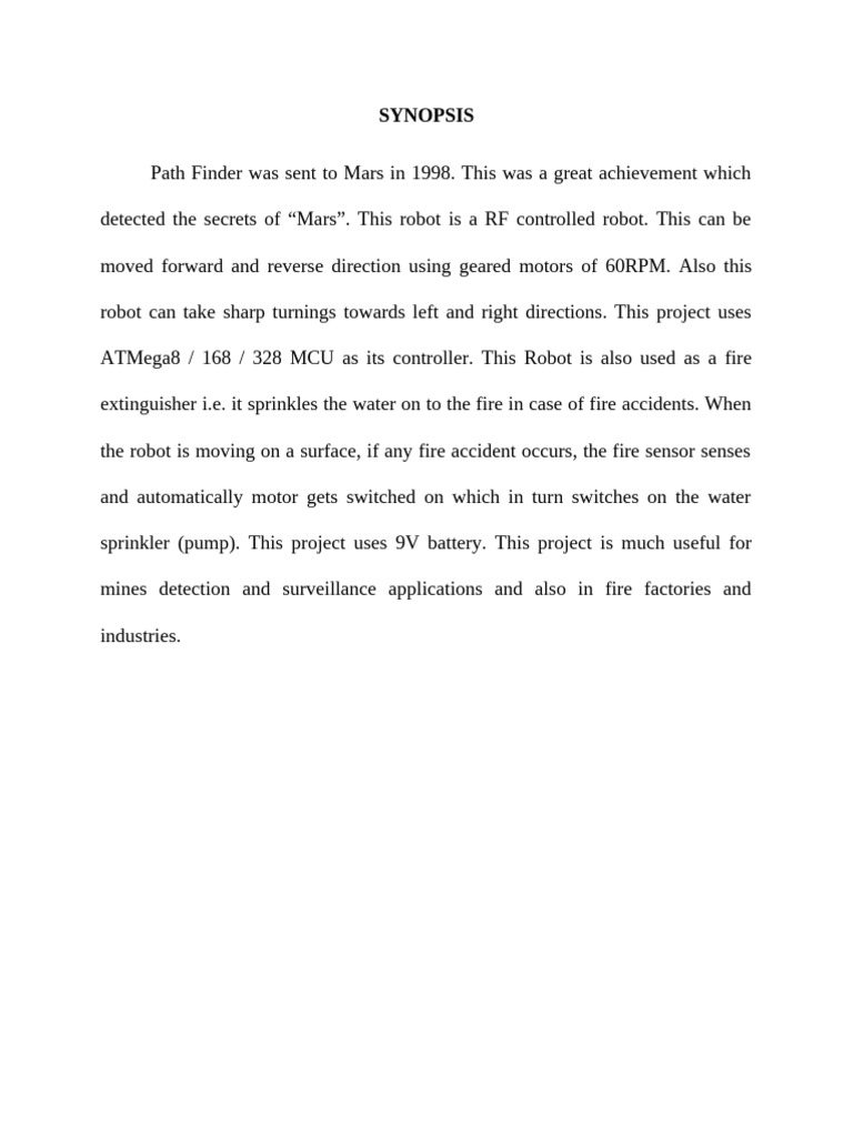 Arduino Based RF Controlled Fire Fighting Robot With High Pressure ...