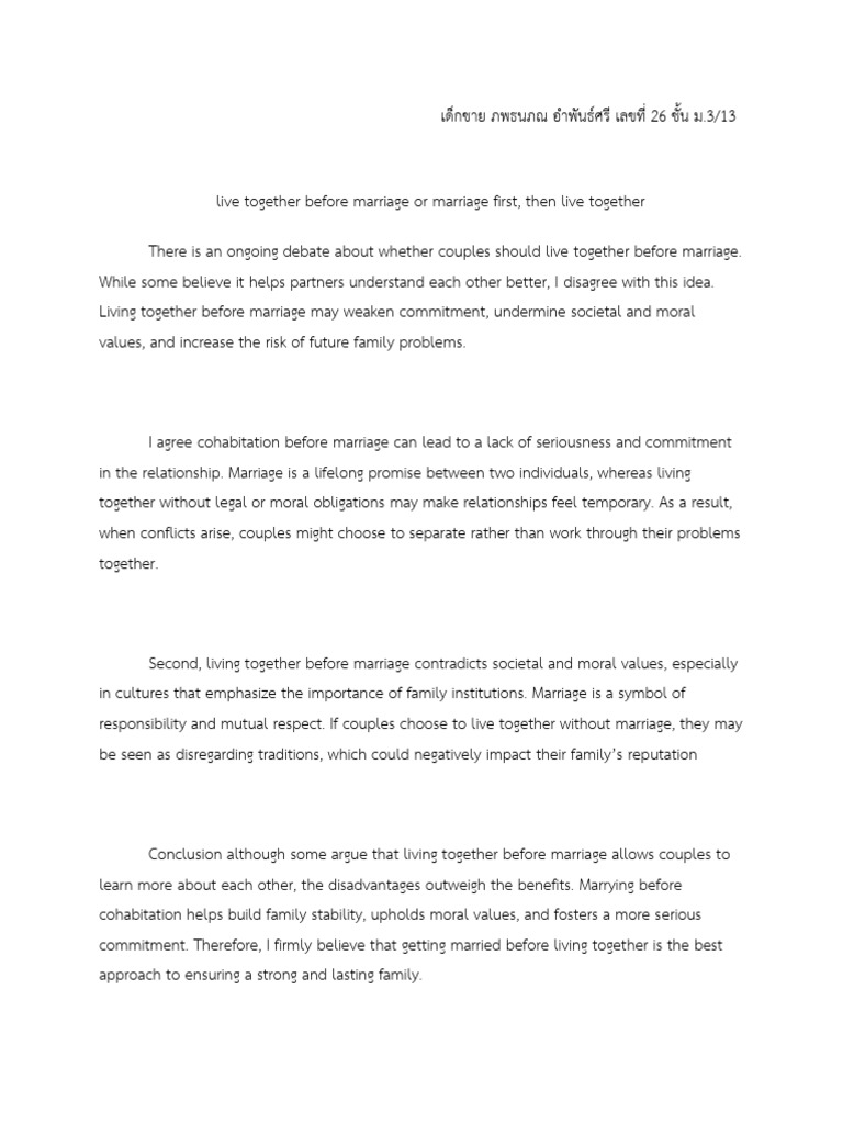 Marriage First: Benefits Over Cohabitation | PDF