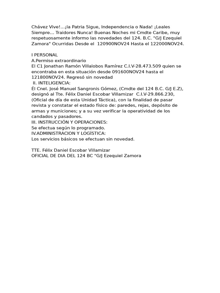 Informe de Actividades del 124 B.C. | PDF