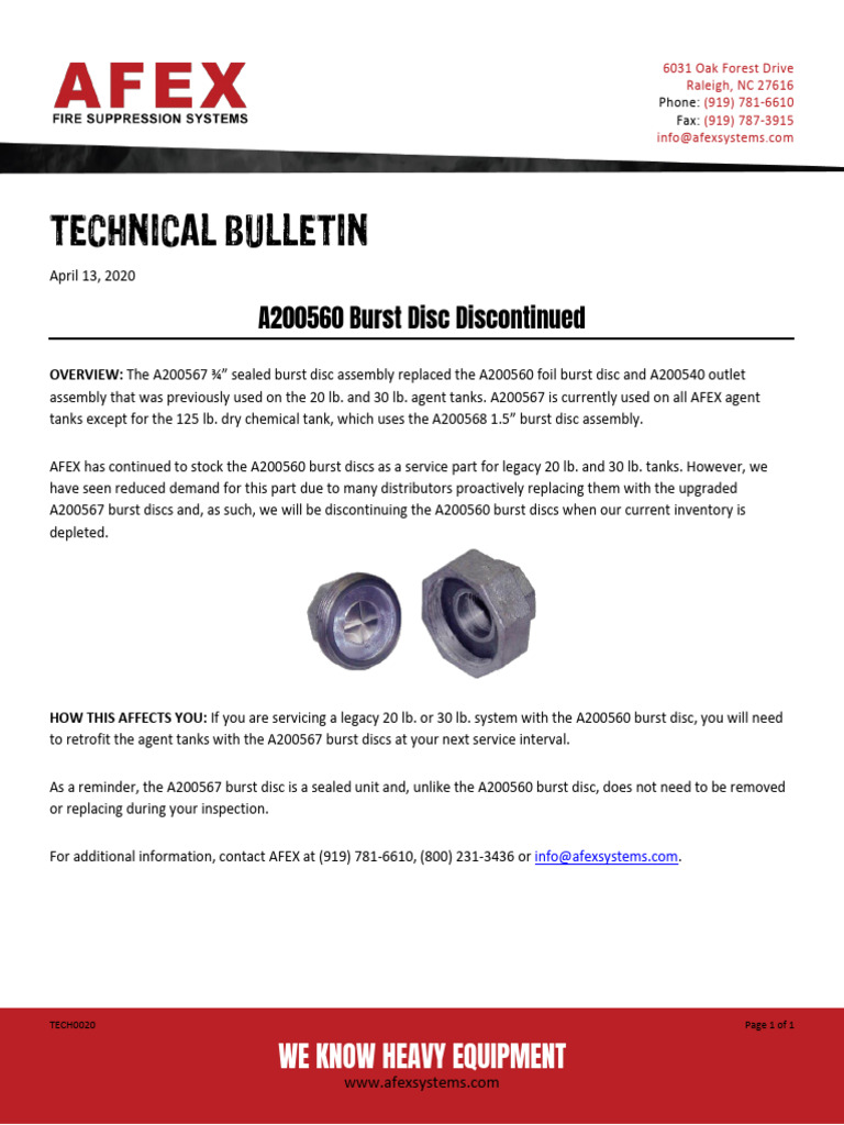 Burst Disc Update for Technicians | PDF